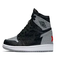 Top Quality Jumpman 1 High OG Rebellionaire Basketball Shoes Black White Particle Grey Mens I Outdoor Sports Sneakers Ship With Sh251a