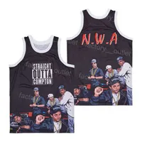 Men Movie High School Basketball NWA Straight Outta Compton Jersey College Hip Hop Color Team Black All Truitted Treasable for Sport Fans University Quality Quality
