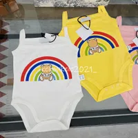 여름 아기 옷 유아 소녀 장난 꾸러기 0-2 년 소매없는 바디 수트 귀여운 동물 패턴 신생아 의상