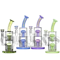 Skull Glass Oil Burner Pipes Dab Rigs Beaker Bong Two Funtion Skeleton Bongs Smoking Water Pipe with 14mm Glass Bowl and Downstem hookahs