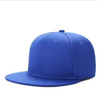 Flat Visor Cap Classic Snapback Hat Blank Adjustable Brim High Top End Trendy Color Style Plain Tone Baseball Cap For Kids Adults Solid
