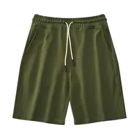 Men&#039;s Shorts Men Summer Terry Cloth Vintage Army Green Sportswear Lace-up Drawstring Girls Knitted Cotton Boys Beachwear Xxxl