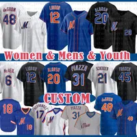 12 Francisco Lindor Jacob Degrom Baseball Jersey Nowy Pete Alonso York Mike Piazza Max Scherzer Keith Hernandez Darryl Strawberry Starling Martte Cano Dwight gooden