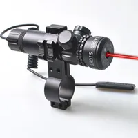 Röd Laser Sight Dot Scope Jakt Rifle Rail Mount Box Set w / 2 switchar