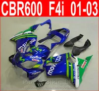 Märke Blue Movistar Bodykits Design för Honda CBR600 F4I Fairing Kit 2001 2002 2003 CBR F4I CBR600F4I Fairings Jyxe