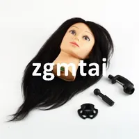 Details über 18 "100% Echthaar Hairdressing Training Head Clamp Salon Schaufensterpuppe G9 # E702