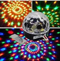 MP3 Disco DJ Stage Lighting LED RGB Crystal Magic Ball DMX Light KTV Party LED6 * Kanał 3W DMX512 Control Digital Au UK UE US Plug
