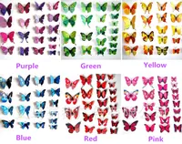 Home Decoratie 3D Butterfly Wall Sticker Diy Butterflies verwijderbare kunststickers