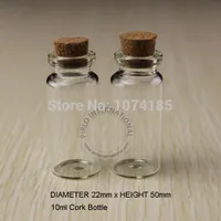 50pcs 10ml petites bouteilles en verre flacons pots avec bouchons en liège bouchon décoratif bouchons en liège minuscule mini Wising bouteille
