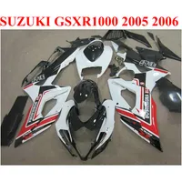 ABS Motorcykel Fairings för Suzuki GSXR1000 05 06 Kropps kit K5 K6 GSXR 1000 2005 2006 Red White Black Fairing Kit E1F9