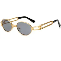 Vintage Petit Steampunk lunettes de soleil ovales Femmes Hommes Retro Lunettes de soleil gothique Gold Frame Lunettes Pink Punk Oculos UV400L129