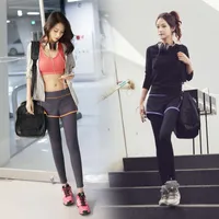 Yeni Moda Kadınlar Etek Legging Yanlış Iki Adet Yoga Pantolon Spor Vücut Geliştirme Spor Salonu Giysileri Koşu Için Sıkı Sportwear S-XL