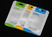 Zipper Plastic Retail Bag Package Hang Hole Poly Poly Packaging per iPhone Samsung Galaxy Android Huawei Oppo Vivi Xiaomi Telefono cellulare Cavo USB Box di imballaggio OPP