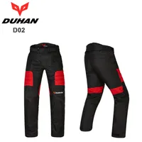 NEW motorcycle pants men pantalones moto pants motocross red blue black with knee guards DUHAN D02 M L XL XXL