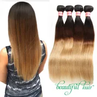 Blonde Brazilian Virgin Straight Hair Bundles Ombre Human Hair Extensions 1B/27 1B/30 1B/99J 1B/4/27 Hair Products
