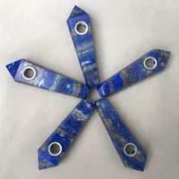 10cm-12cm naturliga lapis lazuli rökning rör kristallrör, sex prisma utrikeshandel rör utländska slagsmål