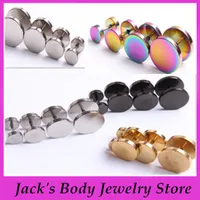 6-12MM Mix Stainless Steel Fake Ear Plug Barbell Earring Cheater Expanders Plugs Body Piercing Jewelry