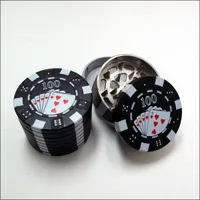 Cynku Cynk Poker Chip Grinder 1,75 "Mini Poker Chip Styl 3 Sztuka Zioła, Spice, Tobacco Grinder Poker Herb Smoke Młynek papierosowy