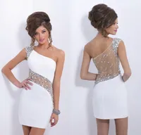 ショートウエディングドレス2014新しいファッションタイトクリスタルホワイトSexyPartyドレス