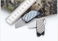 2 colores Mini llave Tactical cuchillo plegable D2 hoja mango de titanio Rodamiento de bolas de caza que acampa herramientas de supervivencia cuchillo de bolsillo navaja de regalo de navidad