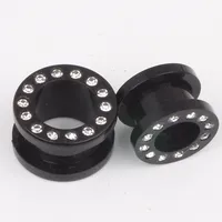 Kulak Piercing F39 50 adet / grup Mix3-12mm Arylic Vücut Piercing Takı UV Siyah Kristal Kulak Tak et Tüneli