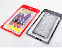 Plastic Poly Opp Rits Tassen Retail Pakkettas voor iPhone 7 7 Plus Hang Hole Packaging Bag RedBlack