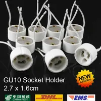 20pcs/lot GU10 lamp holder socket base adapter Wire Connector Ceramic Socket for LED Halogen Light White Colors