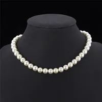 Hohe Qualität Synthetische Perlenkette für Frauen 2015 Neue Trendy Resistable Luxus Weiß / Schwarz Perlen Halskette