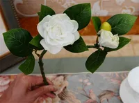 HEIßER Seide Gardenia 37 cm / 14,57 "Länge Künstliche Blumen Gardenias Kamelie einen Blütenkopf und eine Knospe pro Bündel für Hochzeit Herzstück
