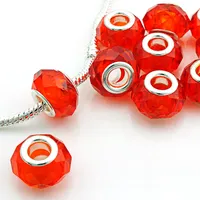 Mode Big Hole Perles Polyhedron Verre Lâche Perles Marque Européenne Bracelets De Charme Pour La Fabrication de Bijoux DIY Accessoires