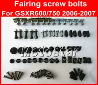 Low price Motorcycle Fairing screw bolts kit for SUZUKI GSXR 600 gsxr 750 K6 2006 2007 GSXR600 GSXR750 06 07,black fairings bolt set
