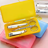 200sets lot Portable 4-in-1 Carbon Steel Nail Manicure Set Personal Beauty Set Mini Nail Tool Kit Free shipping