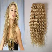 # 613 Bleach blond afro kinky curly clip i hår 100g 7st / parti 4a / 4b / 4cafrican amerikanska klipp i mänskliga hårförlängningar