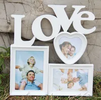 3 Pictures Frame 6 and 7 inch Photo Wall Family Pics White Love Live Combination Hanging On the Wall Home Decos