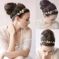 Tanie 2015 Bridal Hair Band Perły Kryształowe Akcesoria Do Włosów Bridal Wedding Wear Hand Hair Tiaras Dhyz 01