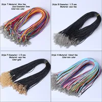 MLJY 9 Styles Chains Black Wax Leather Cord Necklace Rope 45cm Chain Lobster Clasp DIY Necklaces & Pendants Jewelry Accessories Wholesale