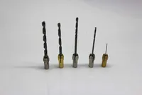 En uppsättning 5 bitar borrbitar 3,0, 2,5, 1,5, 1,0, 0,5 mm med chucks för Dremel eller Polisher Burnish Machine Tooltillbehör