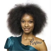 Short Synthetic Wigs None Lace Front Wig Kinky Straight Kanekalon Heat Resistant For Black Women African American Wigs