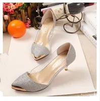 2015 Spring/Autumn Women Shoes High Heels Metal Head pointed toe Sexy Women Pumps Wedding Shoes For Women