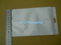 Groothandel 12x20cm (4,7 "* 7.9") Wit / Clear Self Seal Rits Plastic Retail Verpakking Tas Retail Zipper Lock Pakketzakken met Hang Hole