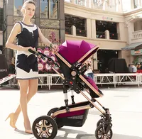 New European Style Luxury Kinderwagen Baby Stroller Air-filled Rubber Tyre Shakeproof Good For Sleep Maclaren Stroller
