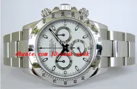 Proveedor de fábrica Reloj de pulsera de lujo 116520 Dial blanco Pulsera de acero inoxidable Relojes de relojes para hombre