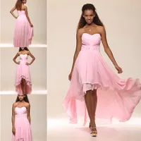 Asymmetrical High Low Sweetheart Chiffon Prom Dresses Cheap Cocktail Dress Tiered A Line 2019 Evening /Party Gowns