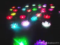 19 cm LED Lanterne volante Souhaitant des lanternes Vitres de jardin flottant chinois eau / étang Artificial Lotus Flower lampe souhaitant une lampe de fête de Noël