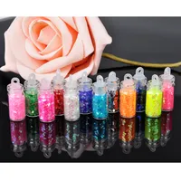 Großhandel-12 teile / los Mini Flasche Glitter Nail art Puder Staub Tipp Strass Maniküre Nägel Werkzeuge Schönheit Zubehör Y60 * HJ0215 # C5