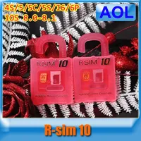 R-SIM 10 R-SIM10 RSIM10 carte de déverrouillage IOS6.X-8.X pour iPhone 4S / 5 / 5C / 5S / 6/6 Plus 3G 4G CDMA Livraison gratuite 1 / PCS
