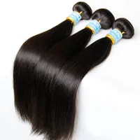 Brazilian Straight Human Hair 3Pcs/lot virgin remy Unprocessed Hair Extensions Bundles Natural Black Color Dyeable Hair Weave