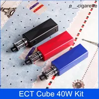 ECT Cube 40W kit Authentic box mod e cigarette Elfin build in battery 2200mah 0.3ohm vape mod electronic cigarette vaporizer
