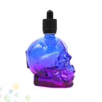 120ML Skull Glass Dropper Bottles 3 Colors Empty E Liquid Bottles High quality with Childproof Cap Fit Eliquid DHL Free