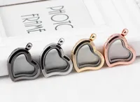 Wholesale 10PCS/lot 5Colors Plain Heart Glass Floating Locket Pendant For Necklace Chain Making